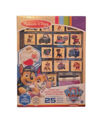 Melissa & Doug PAW Patrol Stempelset - 25-teiliges Holz-Stempel Set