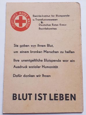 DDR DRK Blutspendeausweis 1964