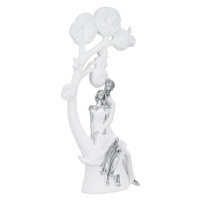 Gilde Figur, Baum, Paar, "Tree of love", Kunstharz, weiß, VE 1, L. 10.5 cm, B