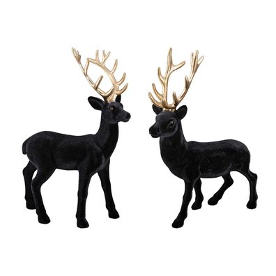 Gilde Figur, Hirsch, "Harry", Kunststoff, schwarz, VE 4, 2 Stück wie abgebildet,