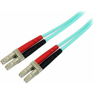 Startech. Com Aqua Om4 Duplex Multimode Fiber Optic Cable 100gb 50/125 Lszh Lc/Lc 2m