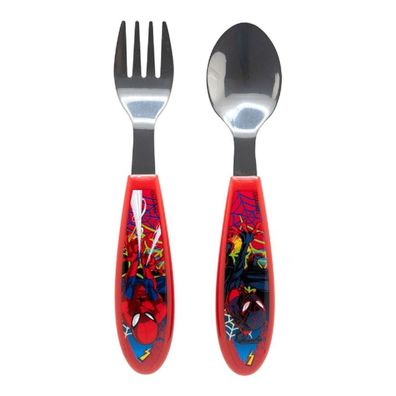 Spiderman Kinderbesteck Set 2-teilig – Löffel & Gabel mit Motivgriffen