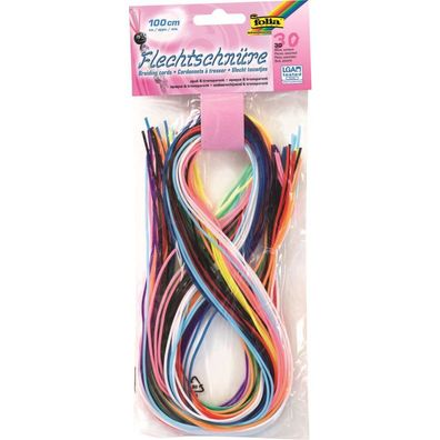 folia Bastelset Flechtschnüre Basic Mix mehrfarbig 30 St