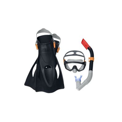 Tauchset Maske, Schnorchel, Flossen Schwarz Bestway 25020