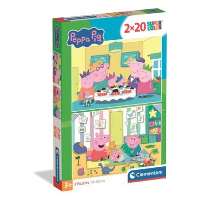 Puzzle 2x20 Super Color PEPPA PIG | Clementoni 24831 | 3