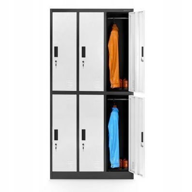 Schließfachschrank Spint Wertfachschrank Umkleideschrank 185x90x45 cm Anthrazit-Weiß
