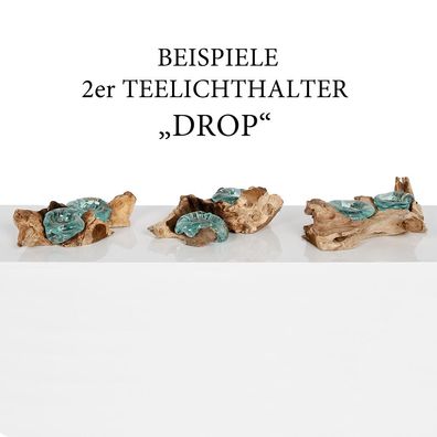 2er Teelichthalter DROP Kerzenhalter Kerzenständer Tischdekoration Handarbeit