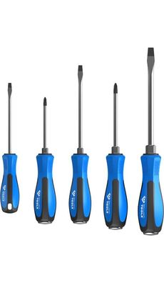 Brilliant Tools Schraubendreher-Satz mit Schlagkappe, 5-tlg, Schlitz, PH Phillips