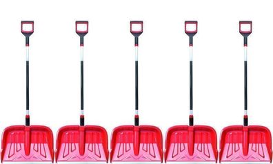 5x Schneeräumer Schneeschieber Profi Ergo 55cm rot stark Schaufeln