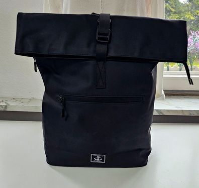 Rucksack Herren Damen Freizeitrucksack Reisen Arbeit Rolltop Wasserdicht Schwarz