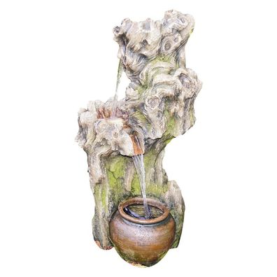 Granimex Zang Polystone Wasserfall mit Pumpe und LED-Beleuchtung Zierbrunnen Wassers