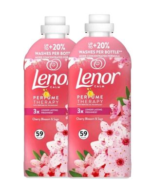 2 x Lenor Kirschblüte und Rosenwasser Textilspülmittel 54 Wäsche 1239ml