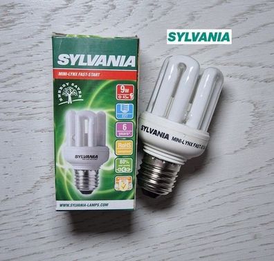 Sylvania Energiesparlampe Röhre EL 9W Mini Kompakt E27 450lm warmweiß white 827