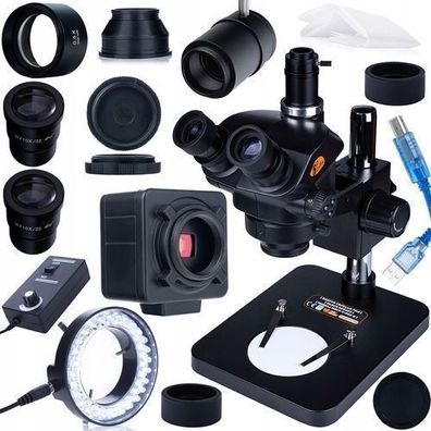 Rosfix Trinokular Stereomikroskop 7–45x – USB-Kamera 5MP | LED 56 | C-Mount