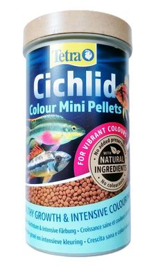 Tetra Cichlid Colour Mini Pellets 500ml Futter Granulat Farbfutter für kl. Cichliden