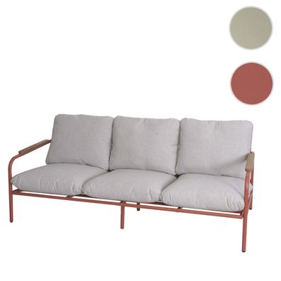 Aluminium-Gartenbank HWC-O11, 3-Sitzer Sitzbank Sofa, Olefin Stoff (205 g/m²) 184cm