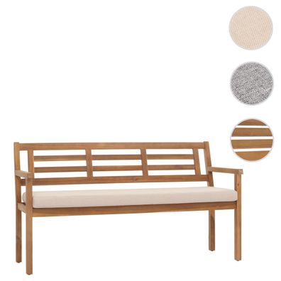 Gartenbank HWC-N47, Sitzbank Parkbank Holzbank, Massiv-Holz Akazie MVG-zertifiziert