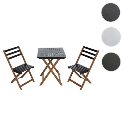 Garnitur HWC-P71, Sitzgruppe Lounge-Set Garten 2x Stuhl Tisch, Akazie Holz klappbar