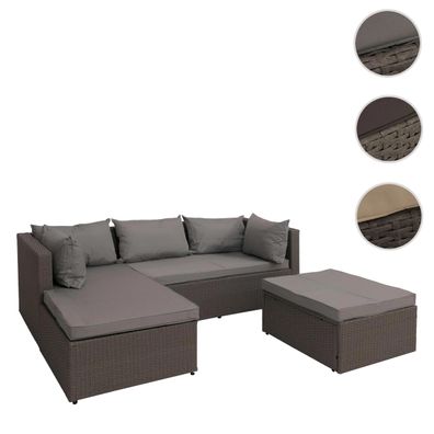 Poly-Rattan Garnitur HWC-O46, Balkon-/Garten-/Lounge-Set Sofa Sitzgruppe