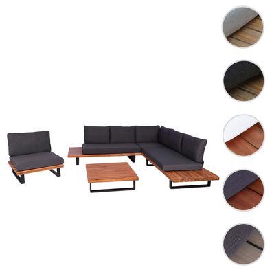 Garten-Garnitur mit Sessel HWC-H54, Lounge-Set Sofa, Spun Poly Akazie Holz FSC