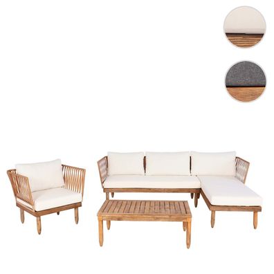 Garten-Garnitur HWC-L29, Garnitur Sitzgruppe Lounge-Set Sofa, Akazie Holz FSC