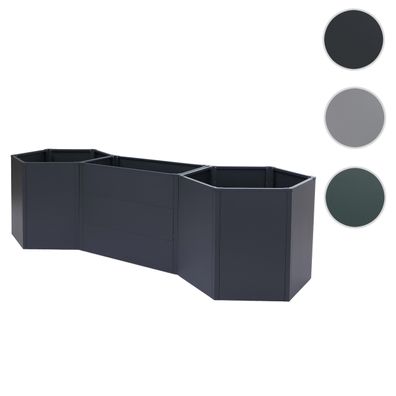 3er-Se Hochbeet HWC-P64, Metallhochbeet Gemüse-/Pflanzbeet Stahl 77x286x88cm