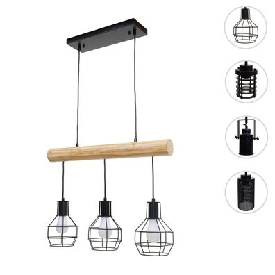 Pendelleuchte HWC-H83, Hängelampe Hängeleuchte, Industrial Vintage Metall schwarz