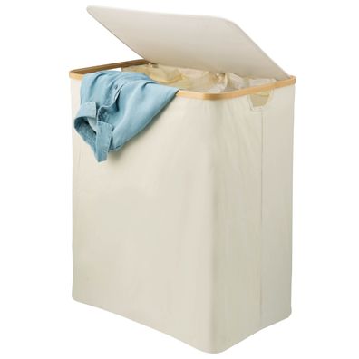 bremermann Wäschesammler mit herausnehmbarem Sack und Deckel, ca. 145 L, beige