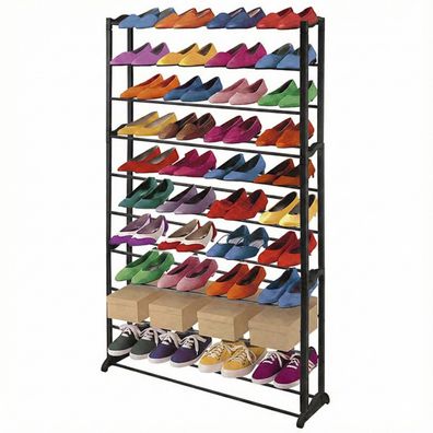 Schuhregal Schuhablage, Kunststoff, Metall Querstreben, für 40 Paar Schuhe