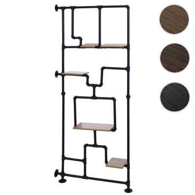Raumteiler mit Regal HWC-P10, Wohnregal, Industrial Metall Melamin MVG 203x80x20cm