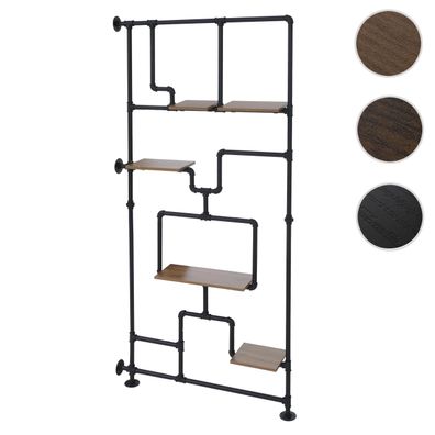 Raumteiler mit Regal HWC-P10, Wohnregal Industrial Metall Melamin 203x100x20cm