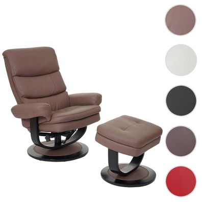 Relaxsessel HWC-C16, Fernsehsessel TV-Sessel Hocker mit Staufach, Kunstleder