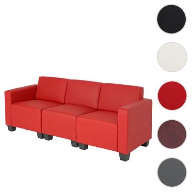 Modular 3-Sitzer Sofa Couch Lyon, Kunstleder