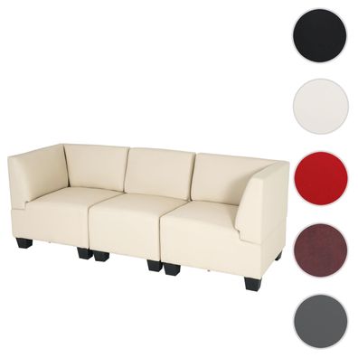 Modular 3-Sitzer Sofa Couch Lyon, Kunstleder
