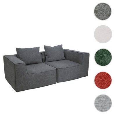 2er-Sofa HWC-O54, Couch 2-Sitzer Loungesofa, modular Stoff (300g/m²) 63x194x97cm