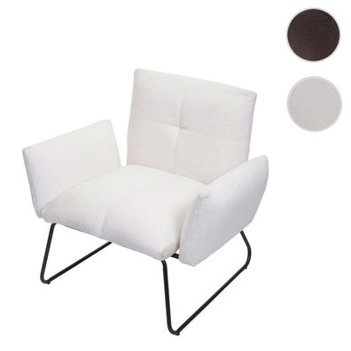 Lounge-Sessel HWC-K34, Cocktailsessel Sessel, Bouclé Stoff/Textil MVG-zertifiziert