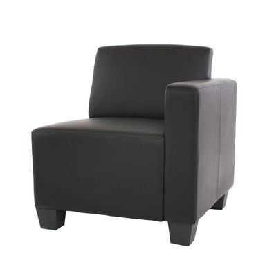 Modular Sofa-System Lyon, Kunstleder schwarz 136cm
