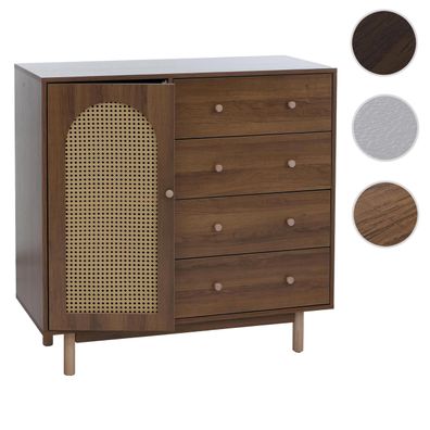 Kommode HWC-P52, Highboard, Schubladen Staufächer, Poly-Rattan MDF 95x100x40cm