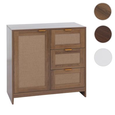 Kommode HWC-P50, Schrank Sideboard, Schubladen Staufach, MDF Melamin Leinenfront