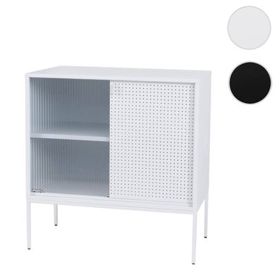 Kommode HWC-O90, Schrank, Industrial Staufächer Schiebetür Metall 85x80x45cm