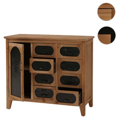 Apothekerkommode HWC-O63 Schrank Schubladen Vintage Industrial Holz Metall 80x91x40cm