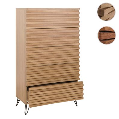 Kommode HWC-M49, Highboard Schrank, 3D-Design 5 Schubladen MDF