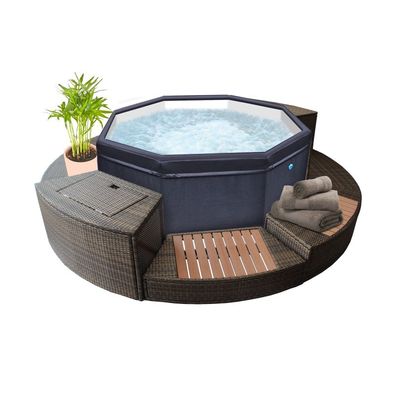 NetSpa Octopus Outdoor Whirlpool halbstarr achteckig für 4-6 Personen inkl. 5 teilig