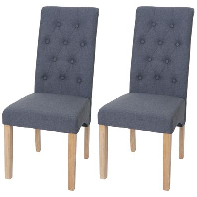 2er-Set Esszimmerstuhl HWC-O65e, Küchenstuhl Polsterstuhl, Chesterfield Stoff