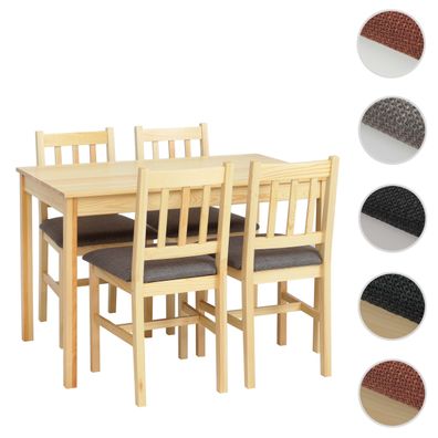 Esszimmer-Set HWC-F77, Sitzgruppe Esszimmergruppe, Massiv-Holz Landhaus 110cm