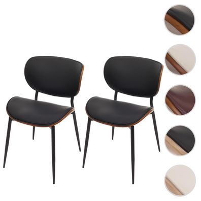 2er-Set Esszimmerstuhl HWC-O45, Küchenstuhl Polsterstuhl, Bugholz Kunstleder