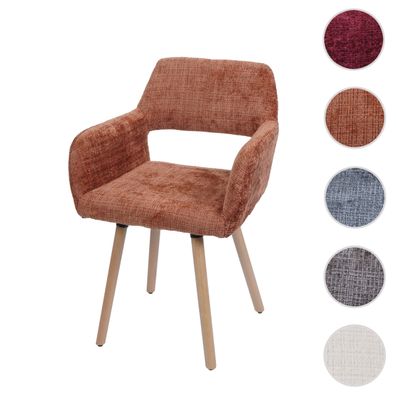 Esszimmerstuhl HWC-A50 II, Küchenstuhl Polsterstuhl, Holz Stoff Chenille 465g/m²