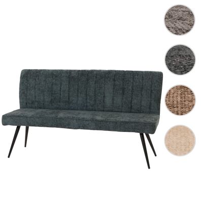 Sitzbank HWC-K16, Esszimmerbank Bank Polsterbank, Rückenlehne Chenille Metall