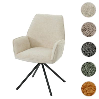 Esszimmerstuhl HWC-G67, Stuhl mit Armlehne, drehbar Auto-Position, Chenille FSC®