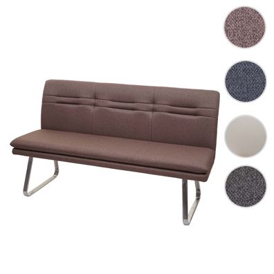 Sitzbank HWC-H70, Esszimmerbank Bank Polsterbank, Rückenlehne Textil Edelstahl